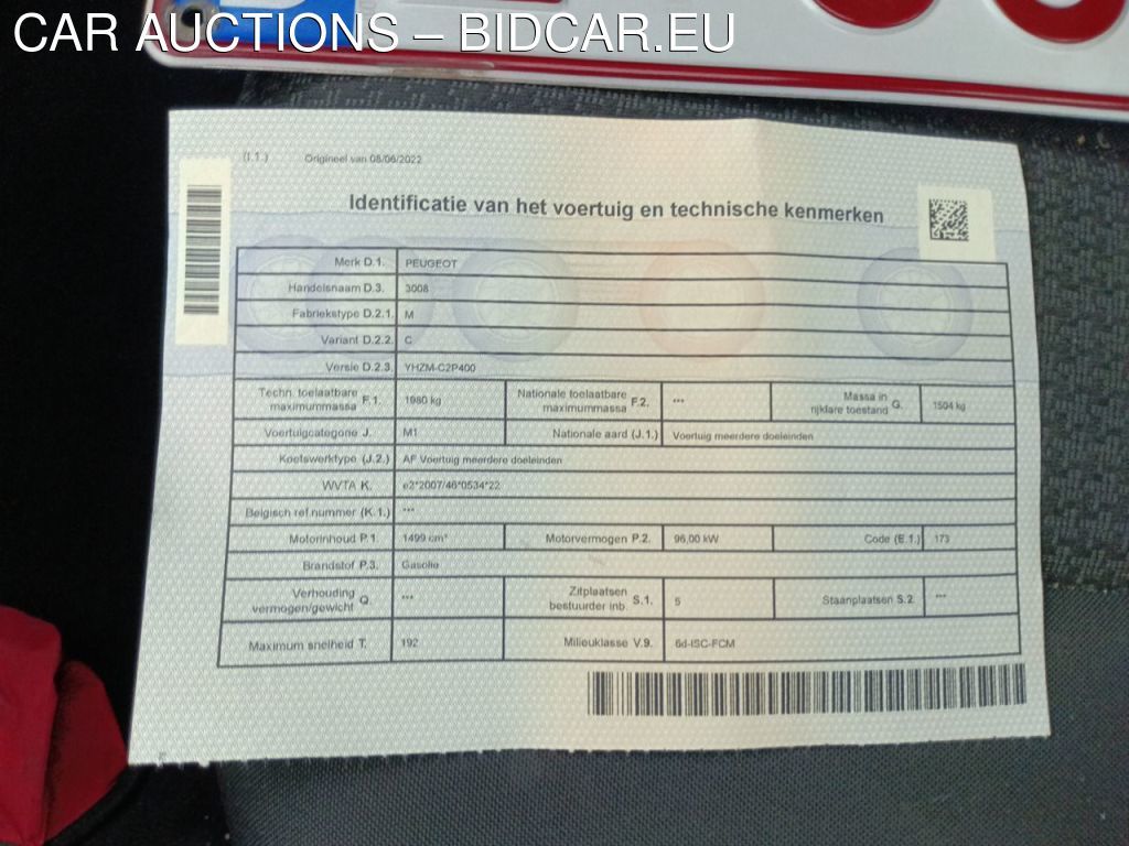 Peugeot 3008 diesel - 2021 3008 1.5 BLUEHDI ACTIVE PACK, 2022