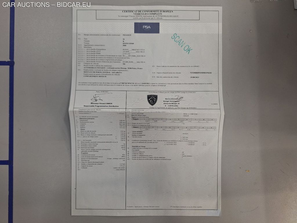 Peugeot 5008 FL20. PEUGEOT 5008 1.5 BLUEHDI 96KW S&amp;S EAT8 GT PACK 5D, 2021