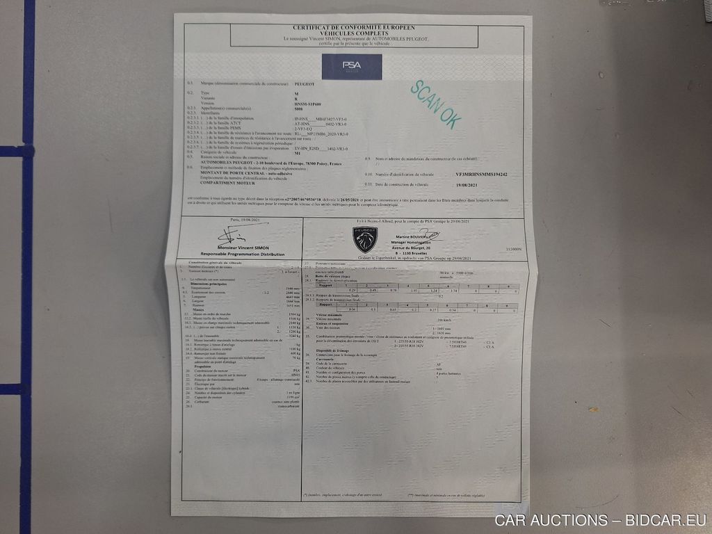 Peugeot 5008 FL20. PEUGEOT 5008 1.5 BLUEHDI 96KW S&amp;S EAT8 GT PACK 5D, 2021